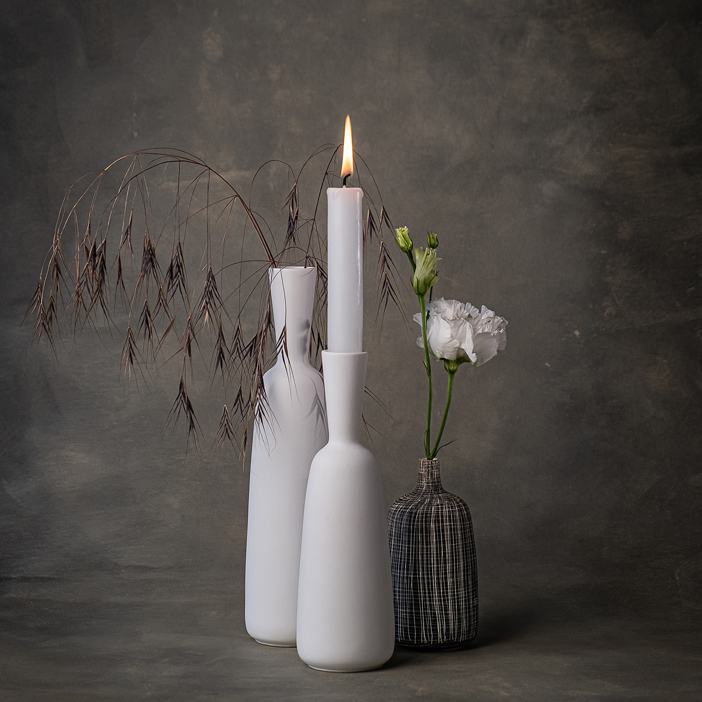 ANNA alto Vase / Kerzenhalter weiß, sortiert