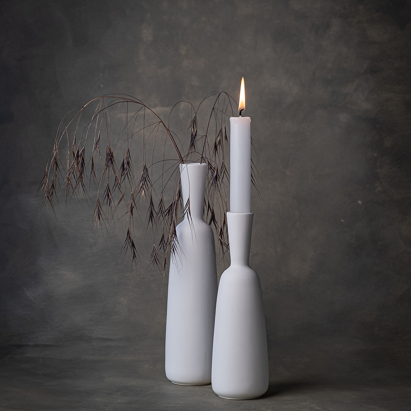 ANNA alto Vase / Kerzenhalter weiß, sortiert